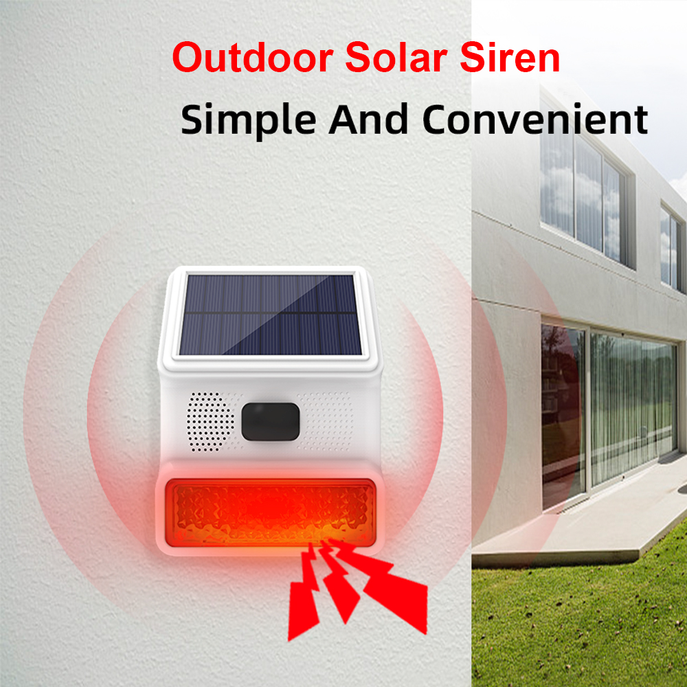 Home Security Siren - Wireless Outdoor Solar Waterproof Strobe Siren