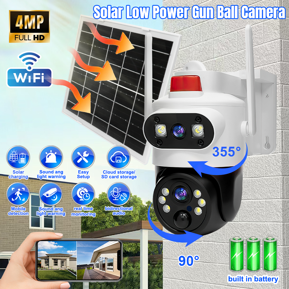 Home Security No Wifi Needed - Solar Security Cameras Wireless Outdoor Dual