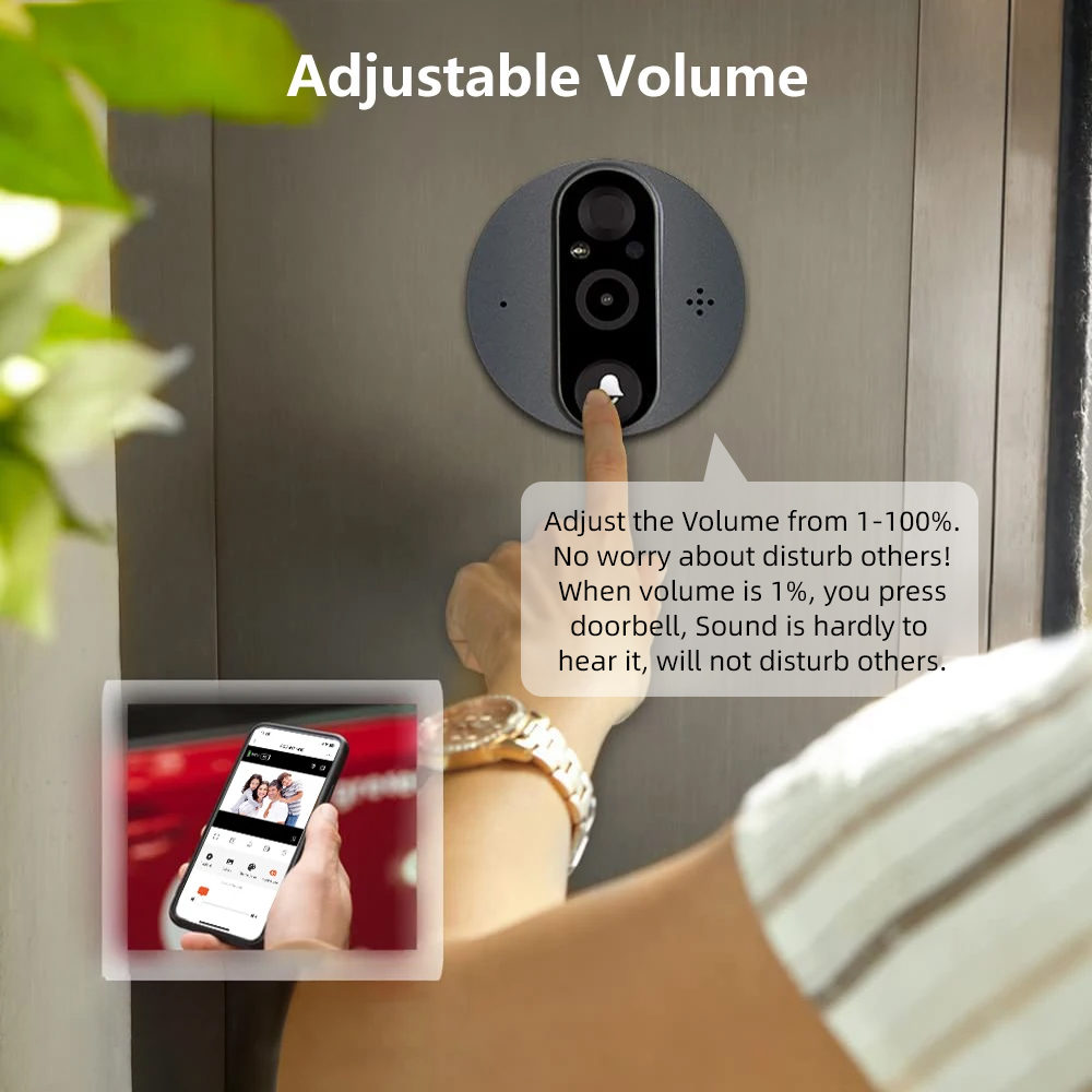 3MP WiFi Smart Tuya Peephole 5 - Home Security No Wifi Needed review and price