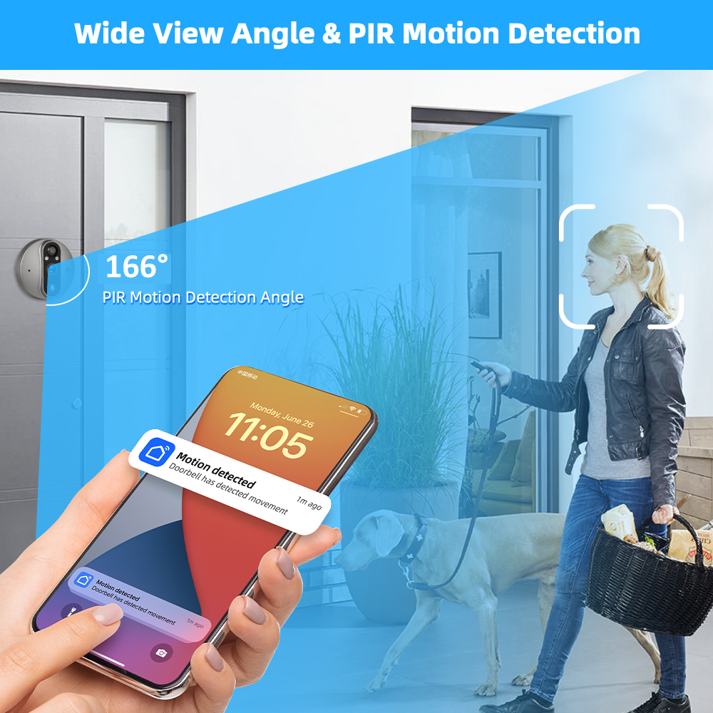 3MP WiFi Smart Tuya Peephole 5 - Home Security No Wifi Needed review and price