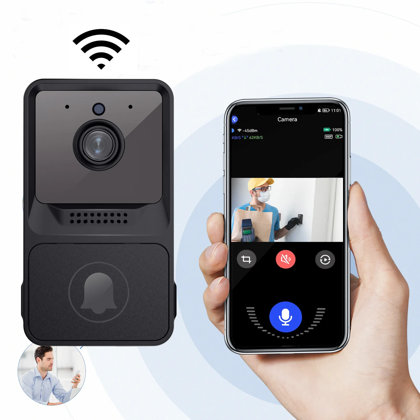 Wireless Doorbell Camera Wifi  - Home Security Ring Camera review and price