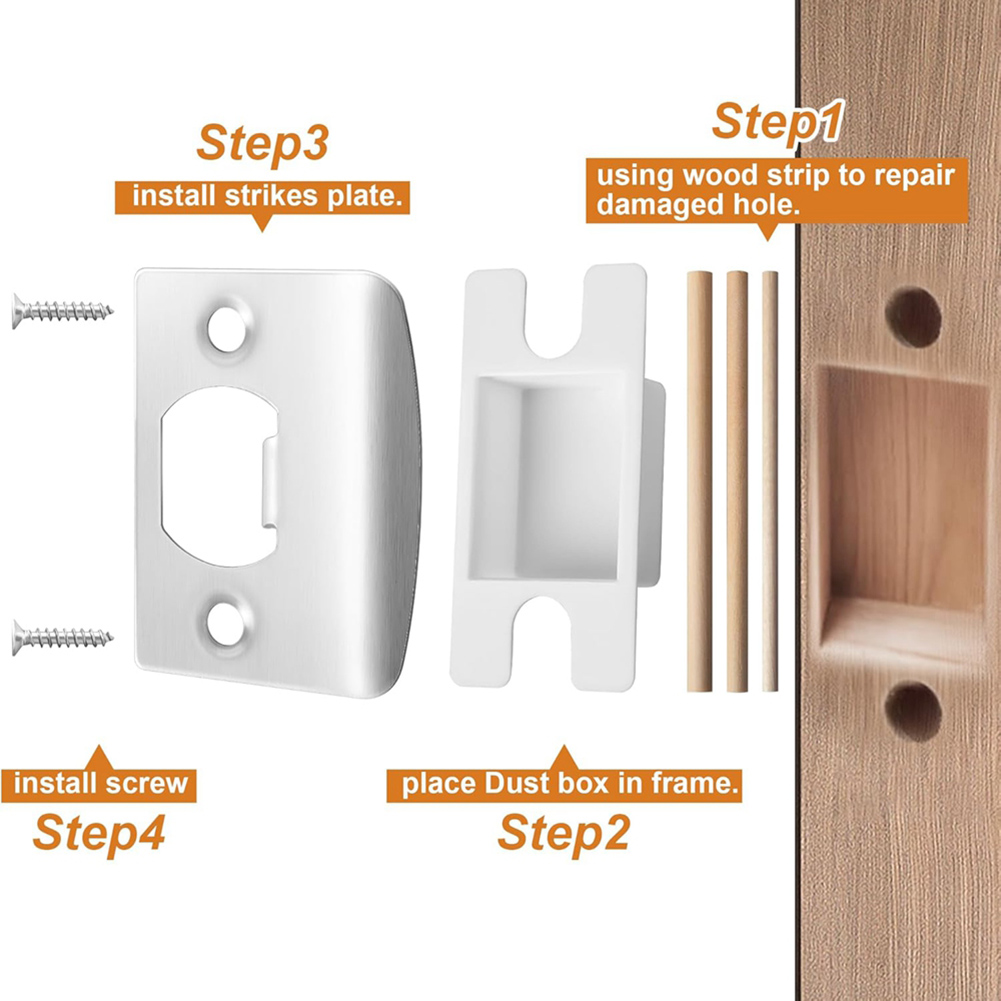 4 Pack Door Latch Strike Plate - Door Reinforcer Kit review and price