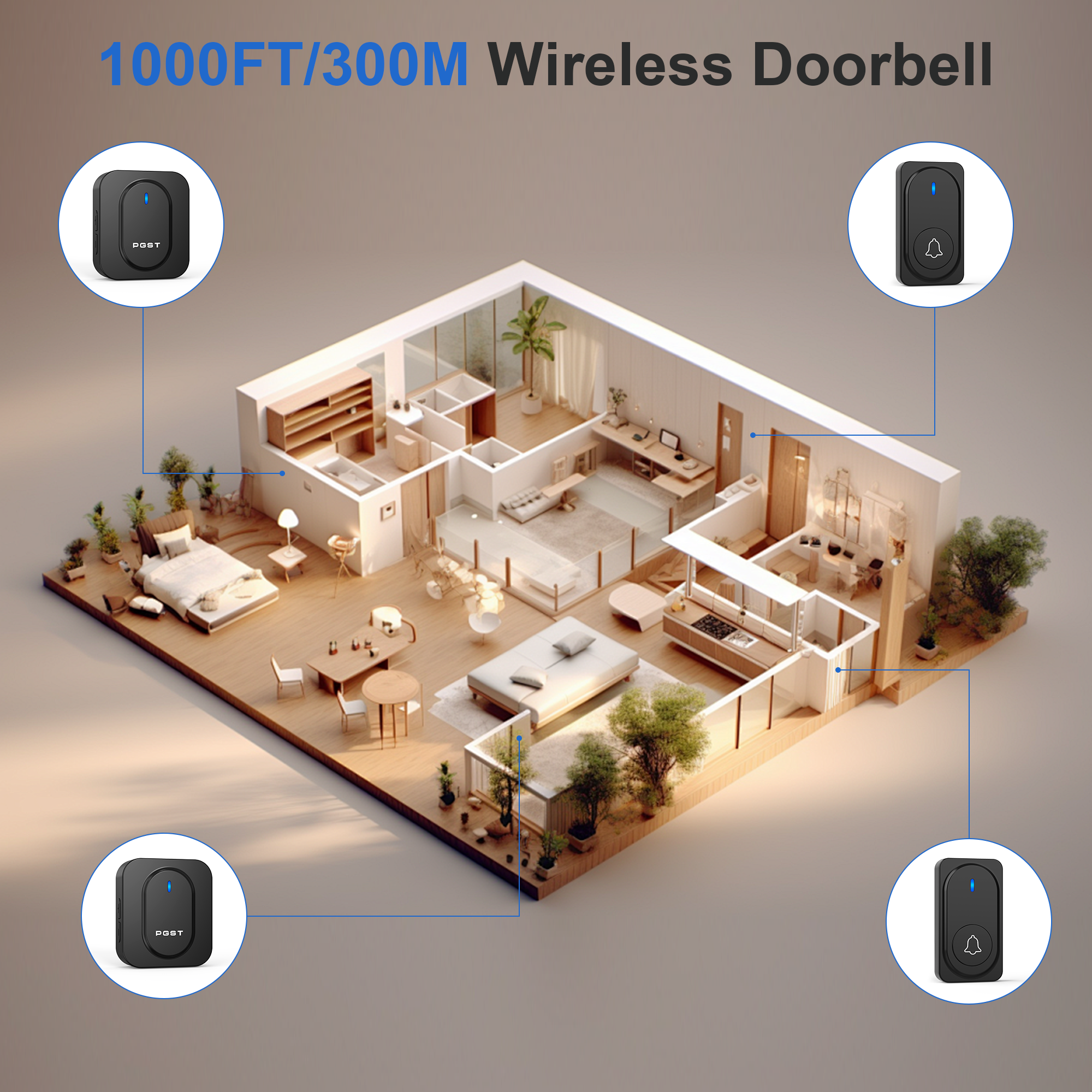 PGST Wireless Doorbell 36 Chim - Home Security Diy review and price