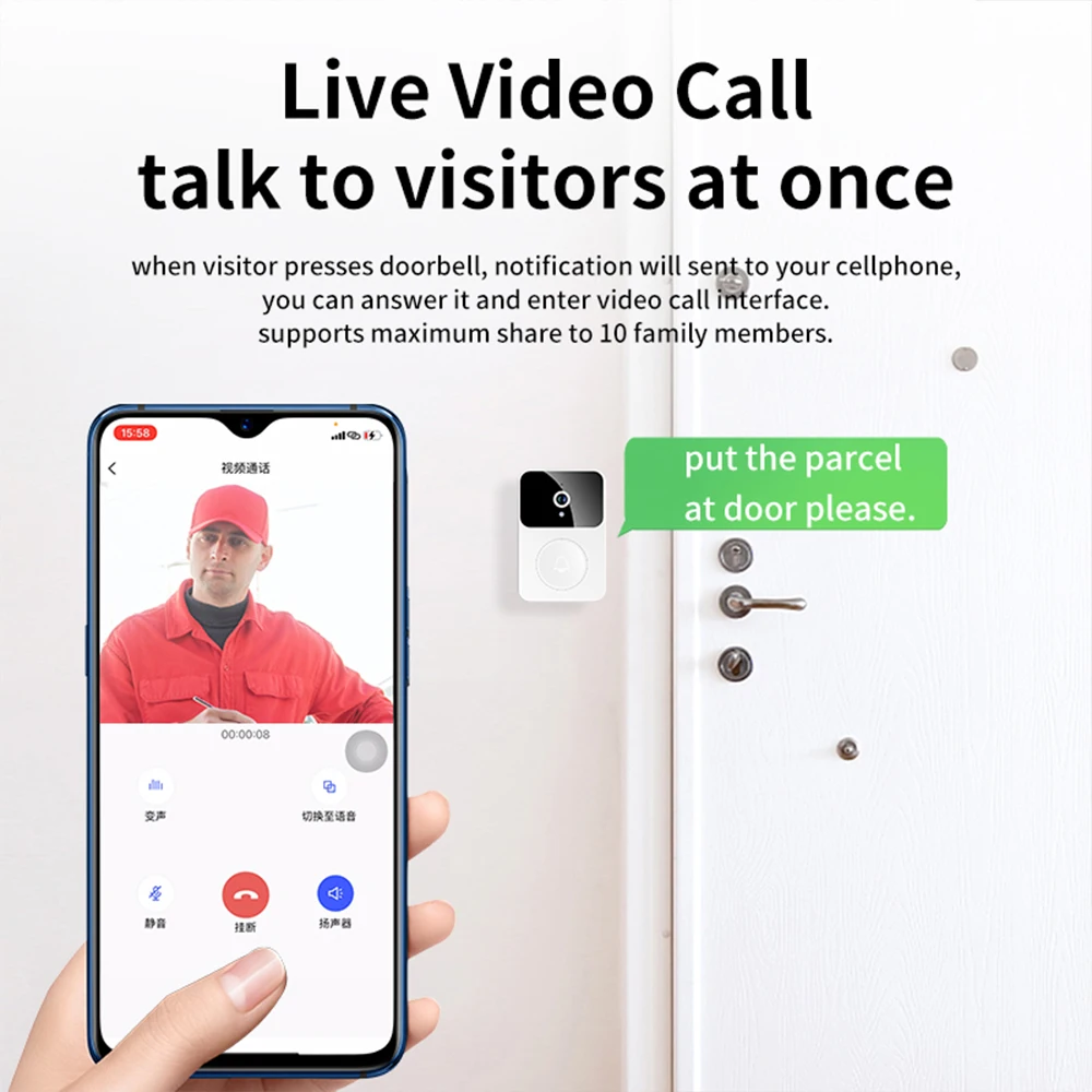 Smart Wireless Doorbell Camera - Home Security Ring Camera review and price