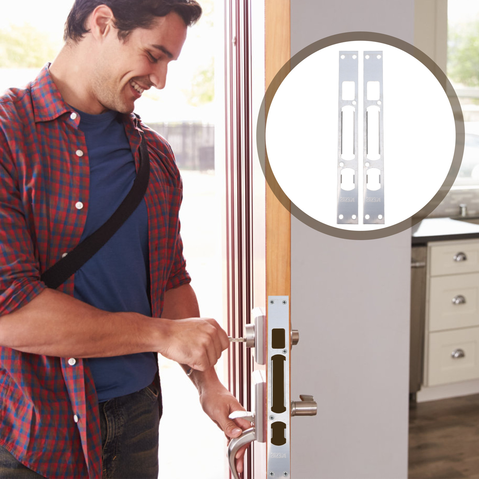 6Pcs Door Strike Plate Iron Ja - Door Reinforcer Kit review and price