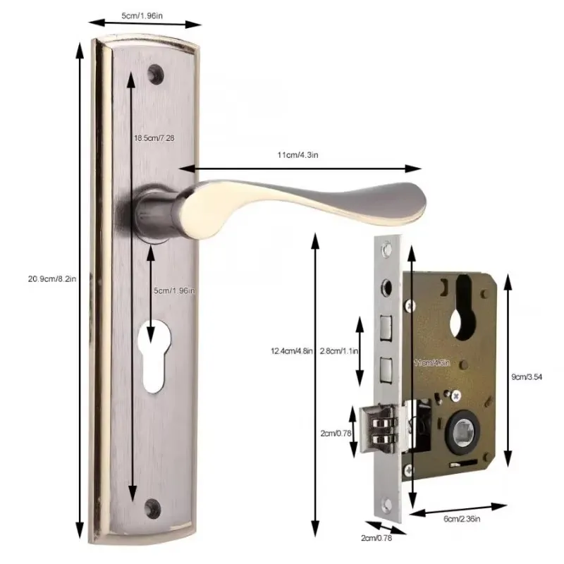 Gold Door Handle Lock Silent H - Home Security Tips review and price