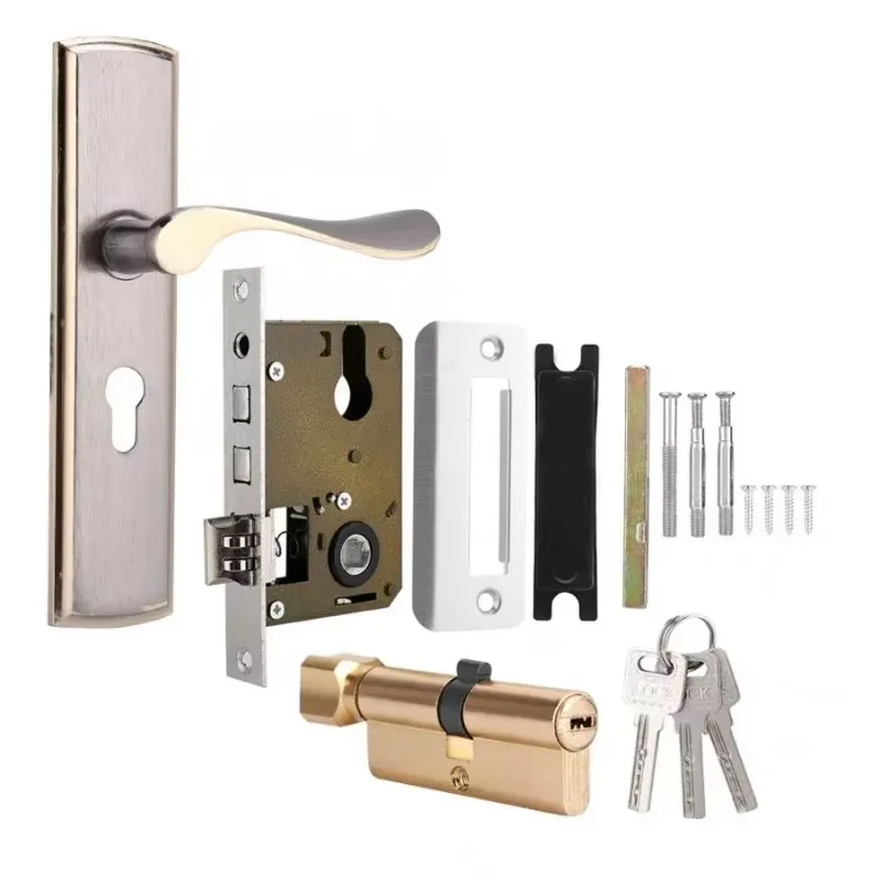 Gold Door Handle Lock Silent H - Home Security Tips review and price