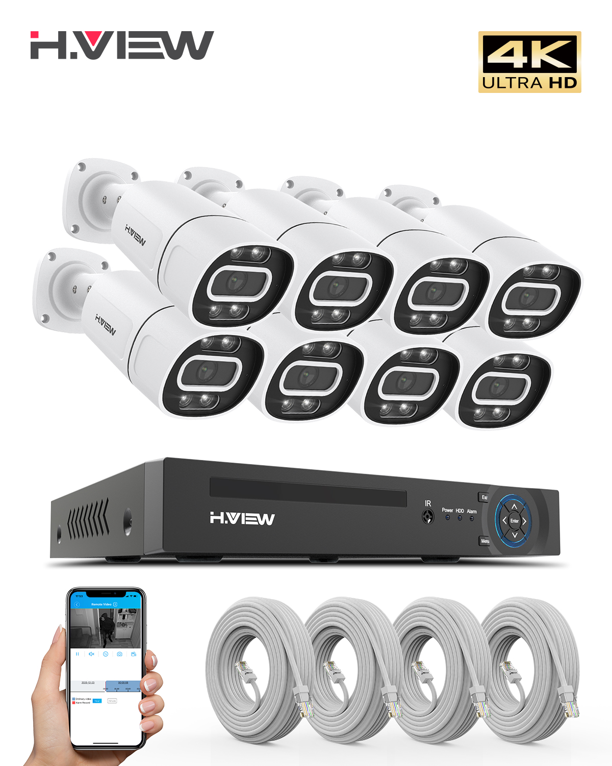 H.View 4K 5Mp 8Mp Poe CCTV Sec - Home Security Tips review and price