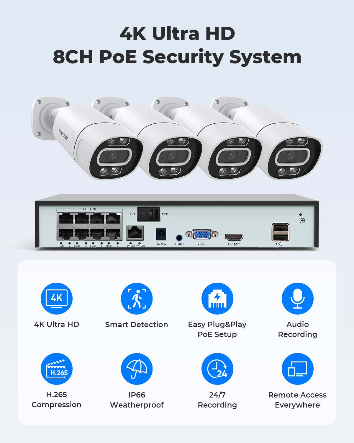 H.View 4K 5Mp 8Mp Poe CCTV Sec - Home Security Tips review and price
