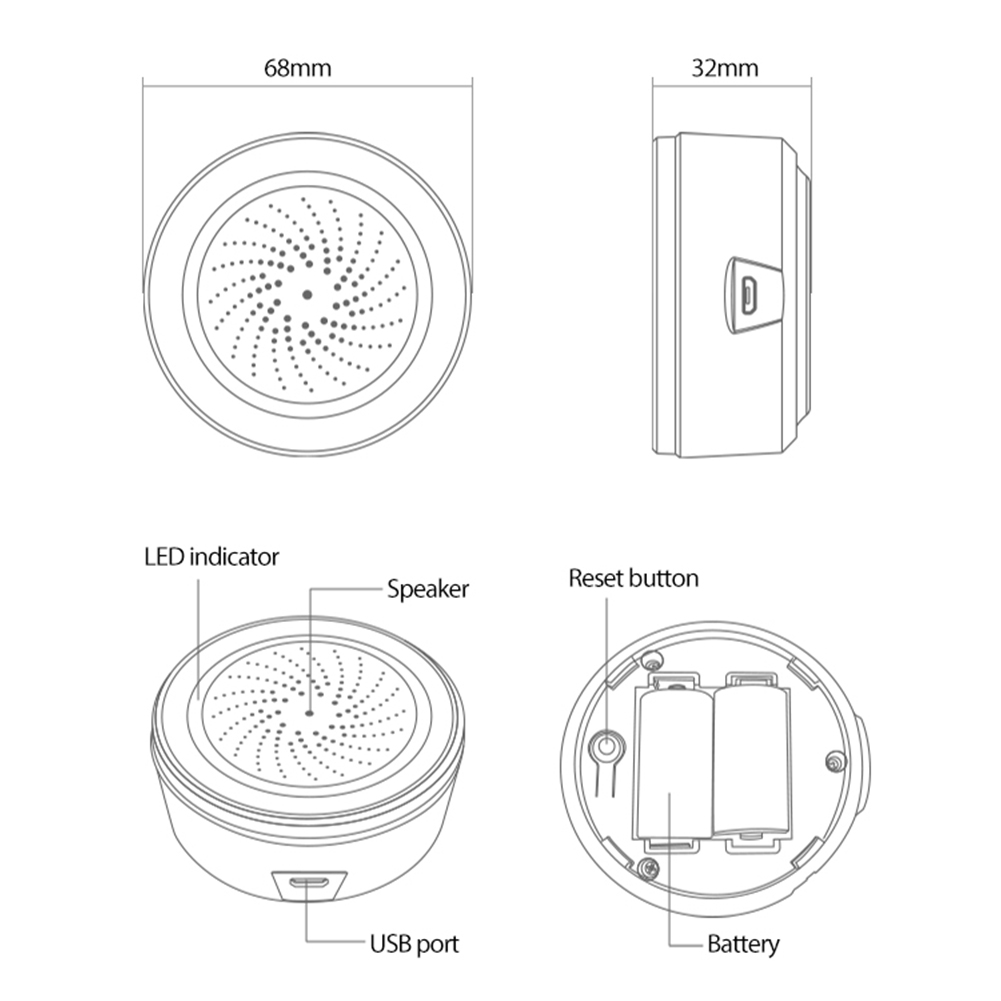 Tuya Zigbee Sound Light Sensor - Home Security Siren review and price
