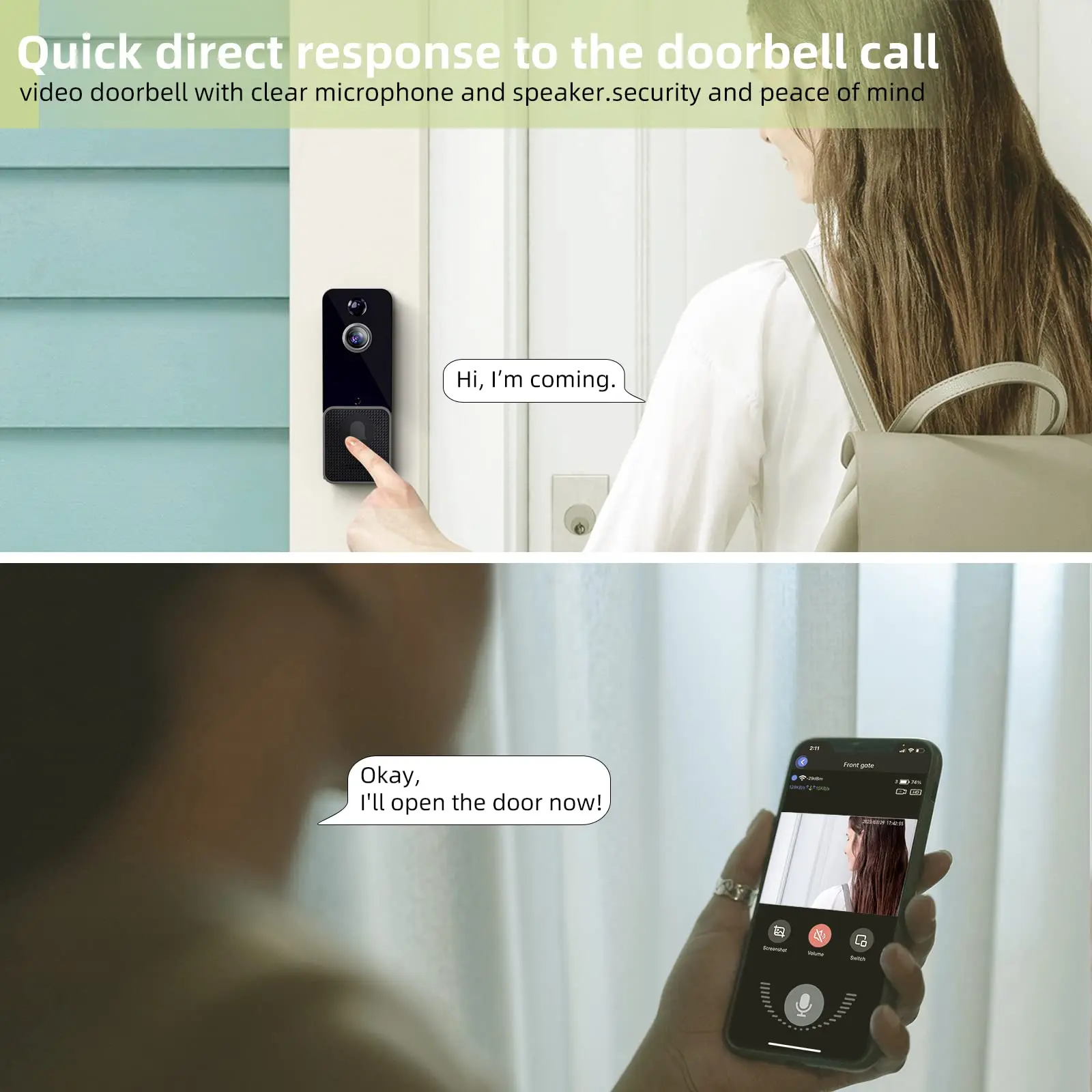 Wireless WiFi Video Doorbell C - Home Security Doorbell Camera review and price