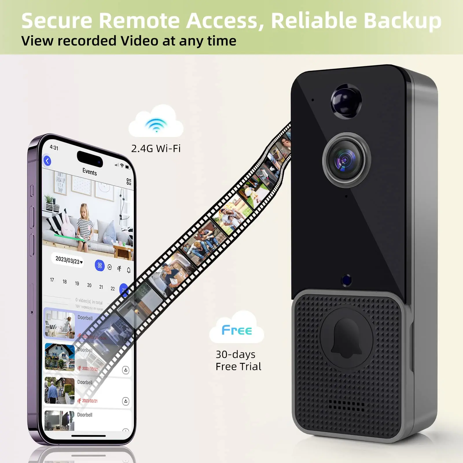 Wireless WiFi Video Doorbell C - Home Security Doorbell Camera review and price