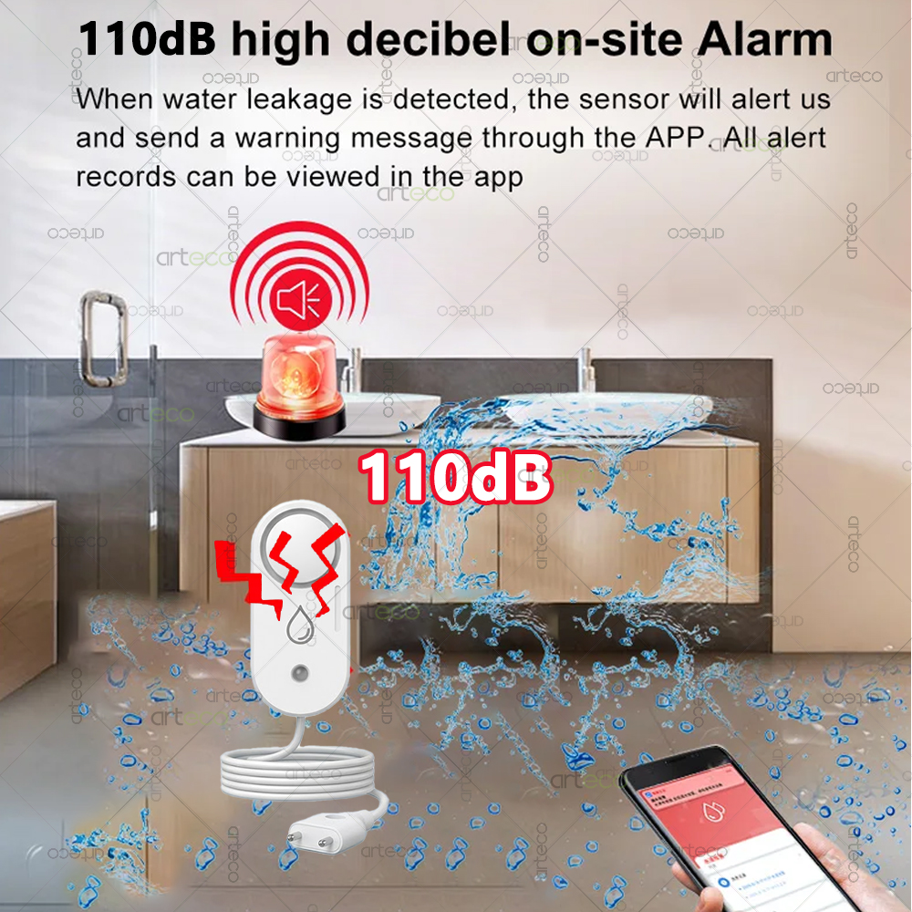 Zigbee Water Leakage Sensor Fl - Home Security Siren review and price