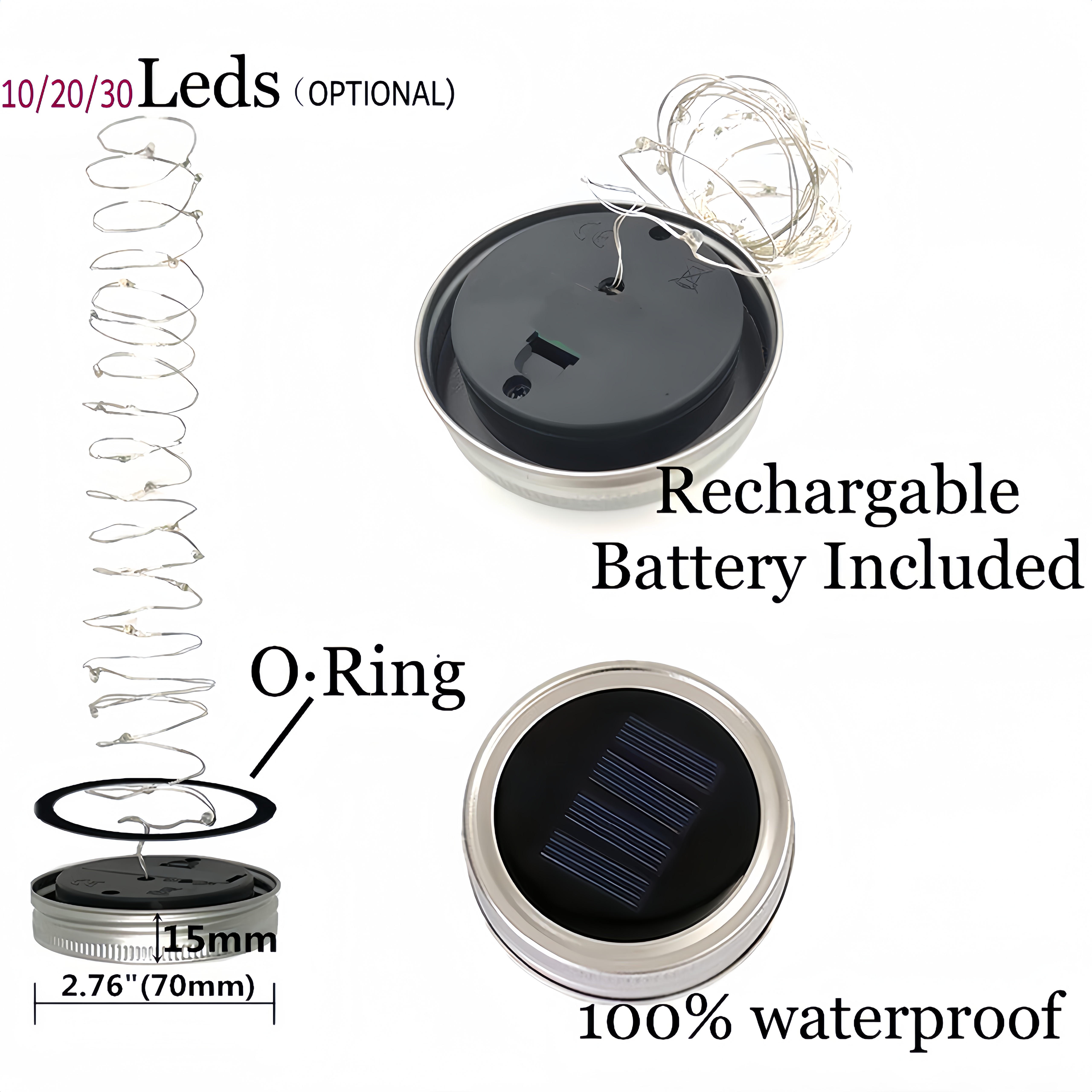 Solar Powered Mason Jar Lid In - Home Security Yard Sign review and price