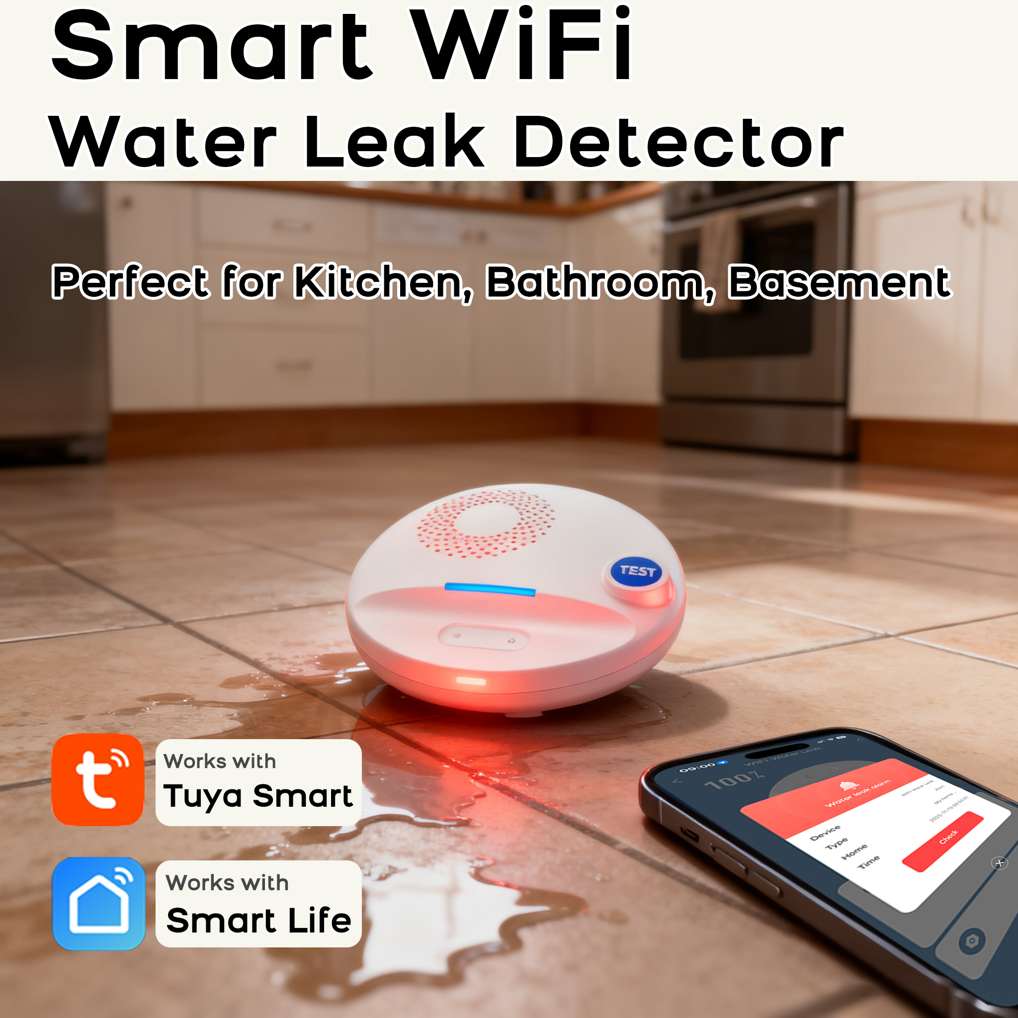 Smart Leak Alarm WiFi Water De - Home Security Kitchener review and price